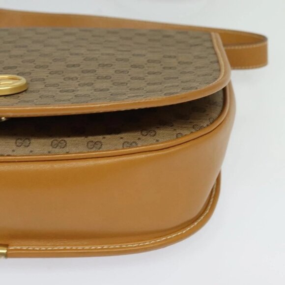 GUCCI Micro GG Supreme Shoulder Bag PVC Beige Gold Auth th6085 - Picture 5 of 16